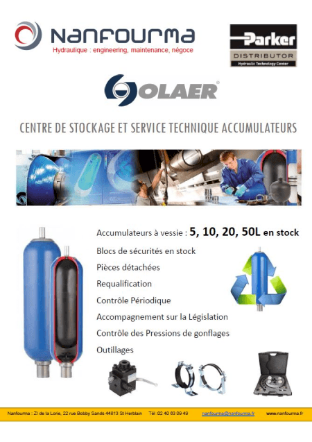 Centre de stockage et service technique accumulateurs Parker-Olaer